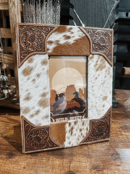 Tumble Cowhide Picture Frame