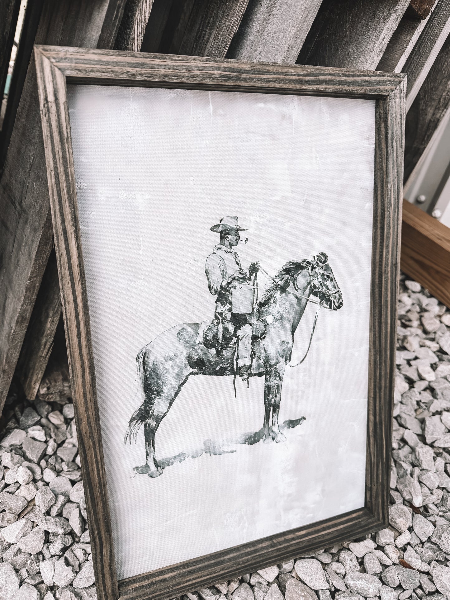 Cowboy Smoke Break Wooden Decor