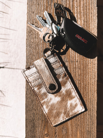 Tan Cowhide Keychain Wallet