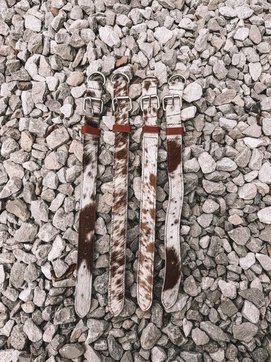 Cowhide Dog Collar - Tan
