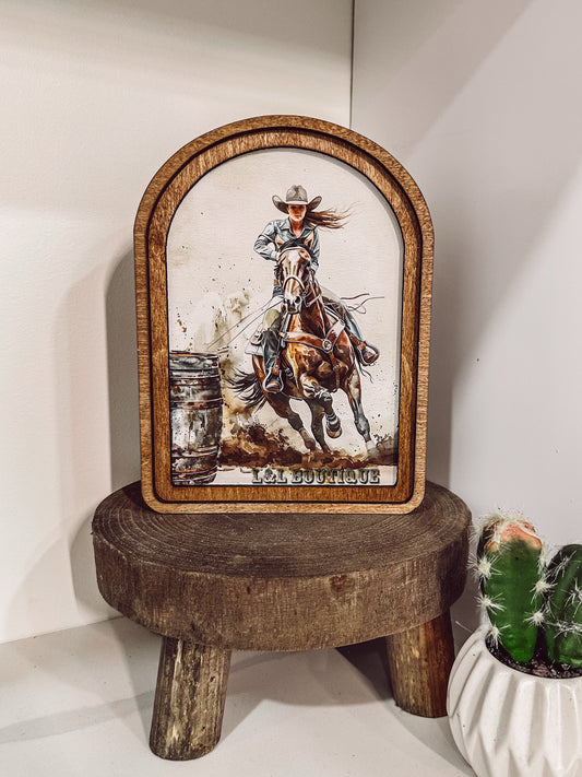 Barrel Racer Wooden Arch Decor