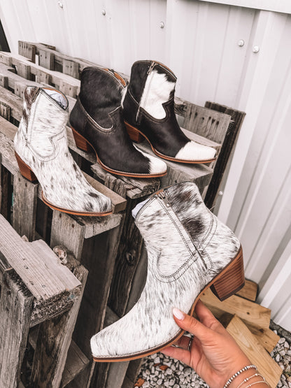 Virginia Cowhide Booties