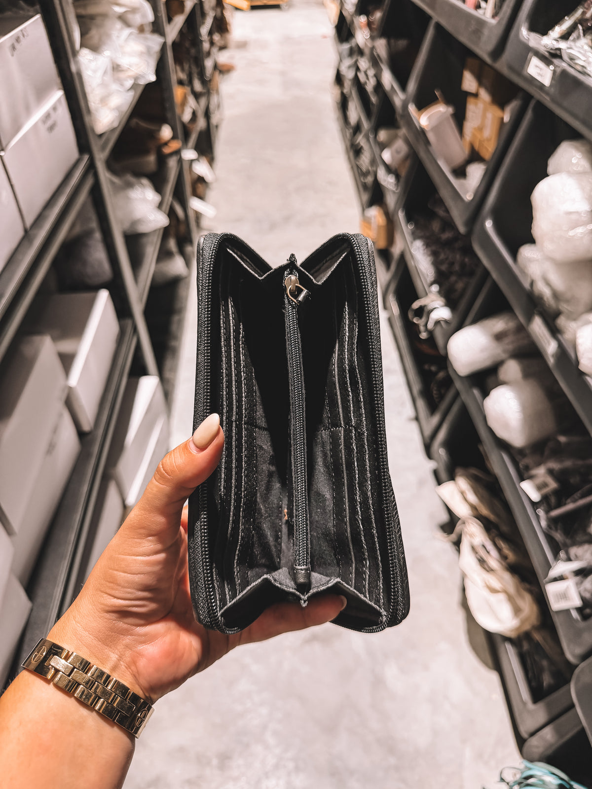 Cowhide & Aztec Zipper Wallet