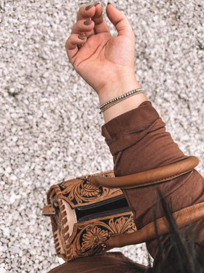 Tooled Leather Speedy Purse