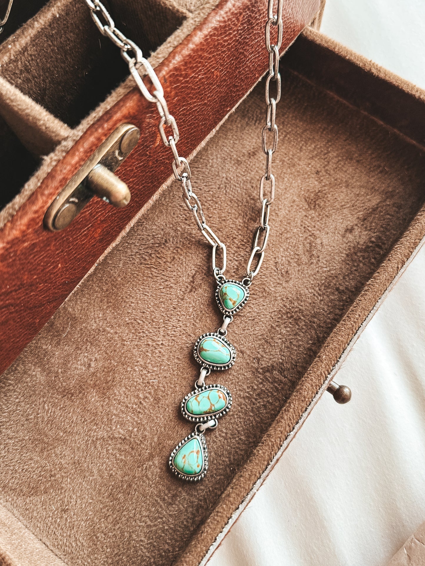 Missin the Road Stone Necklace in Turquoise