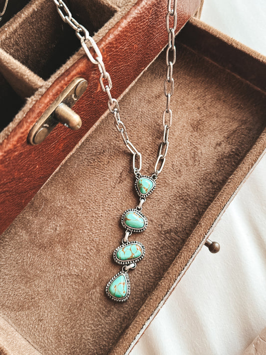 Missin the Road Stone Necklace in Turquoise