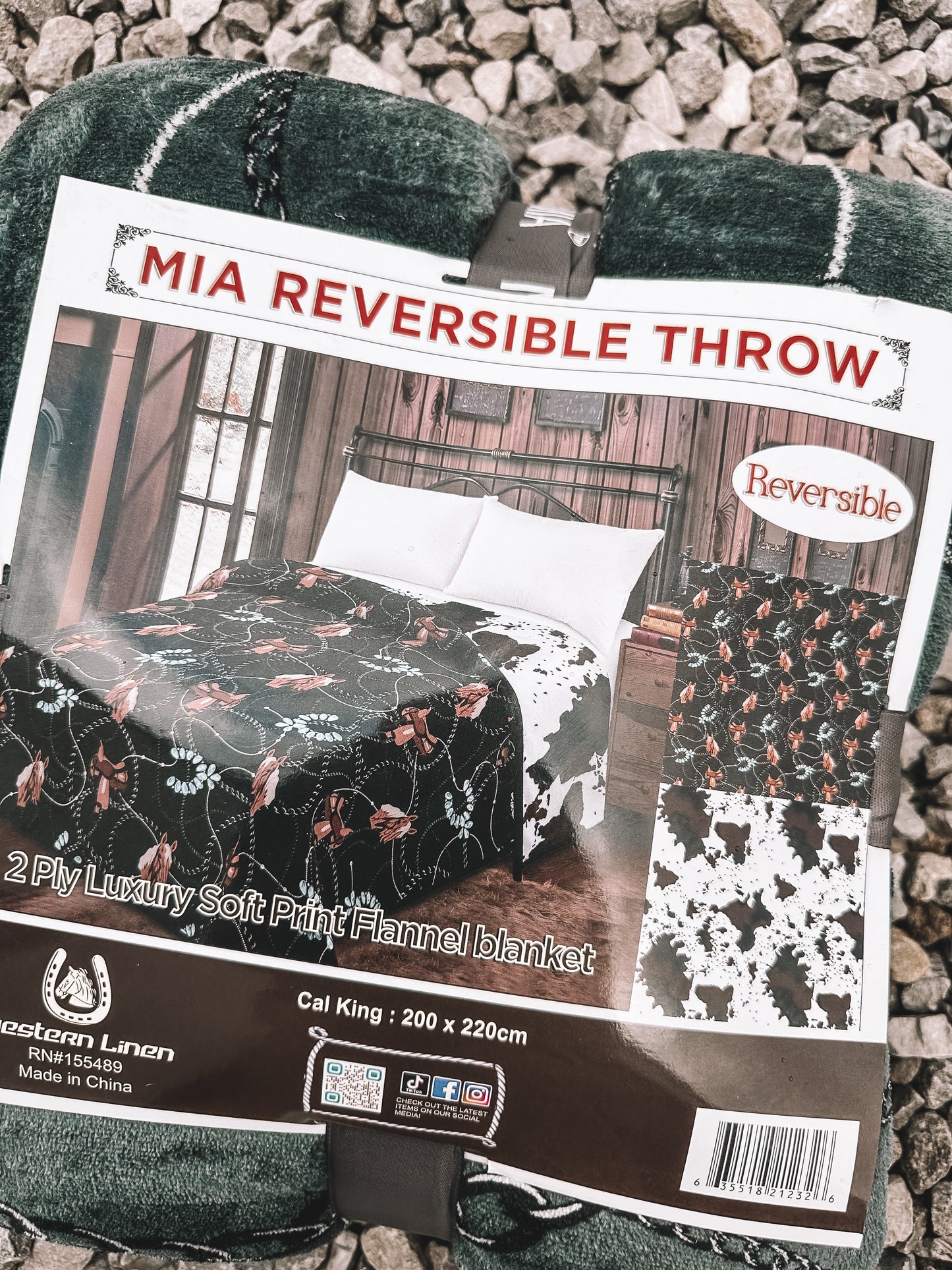 Saddle & Cow California King Throw Blanket