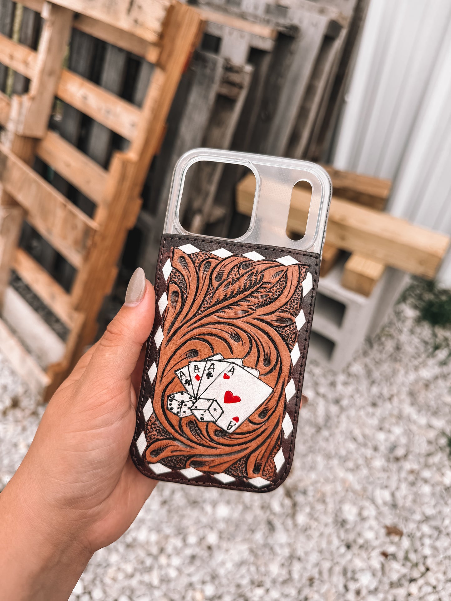 Aces Tooled Leather IPhone 17 Pro Max Case