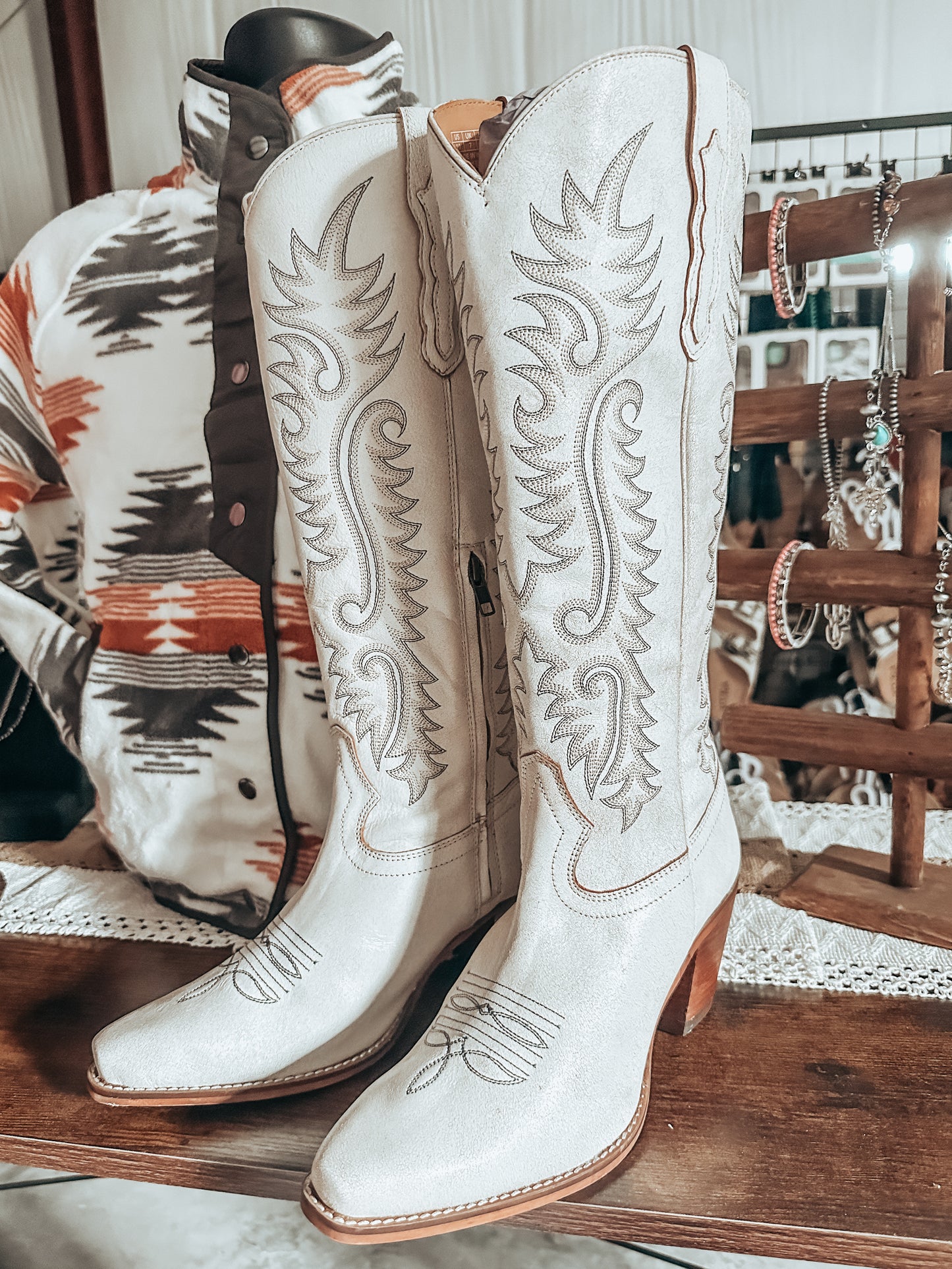 Nale Leather Boots in White