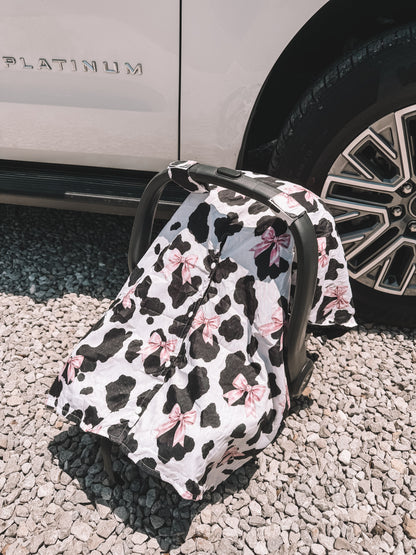 Car Seat Cover - Coquette Cow