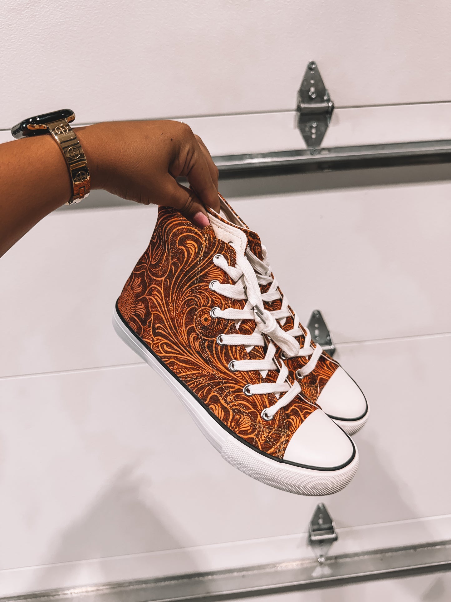 Embossed High Top Shoes size 8