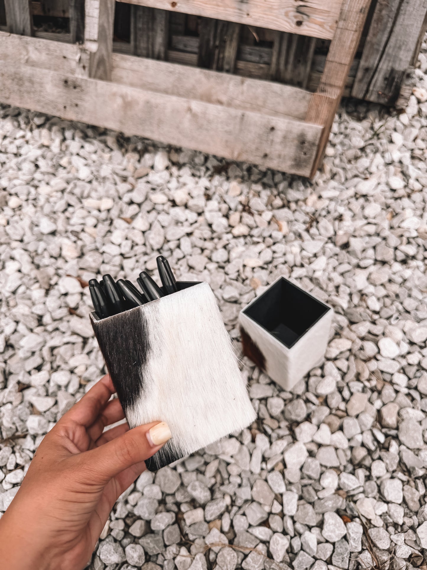 Cowhide Pencil Holder