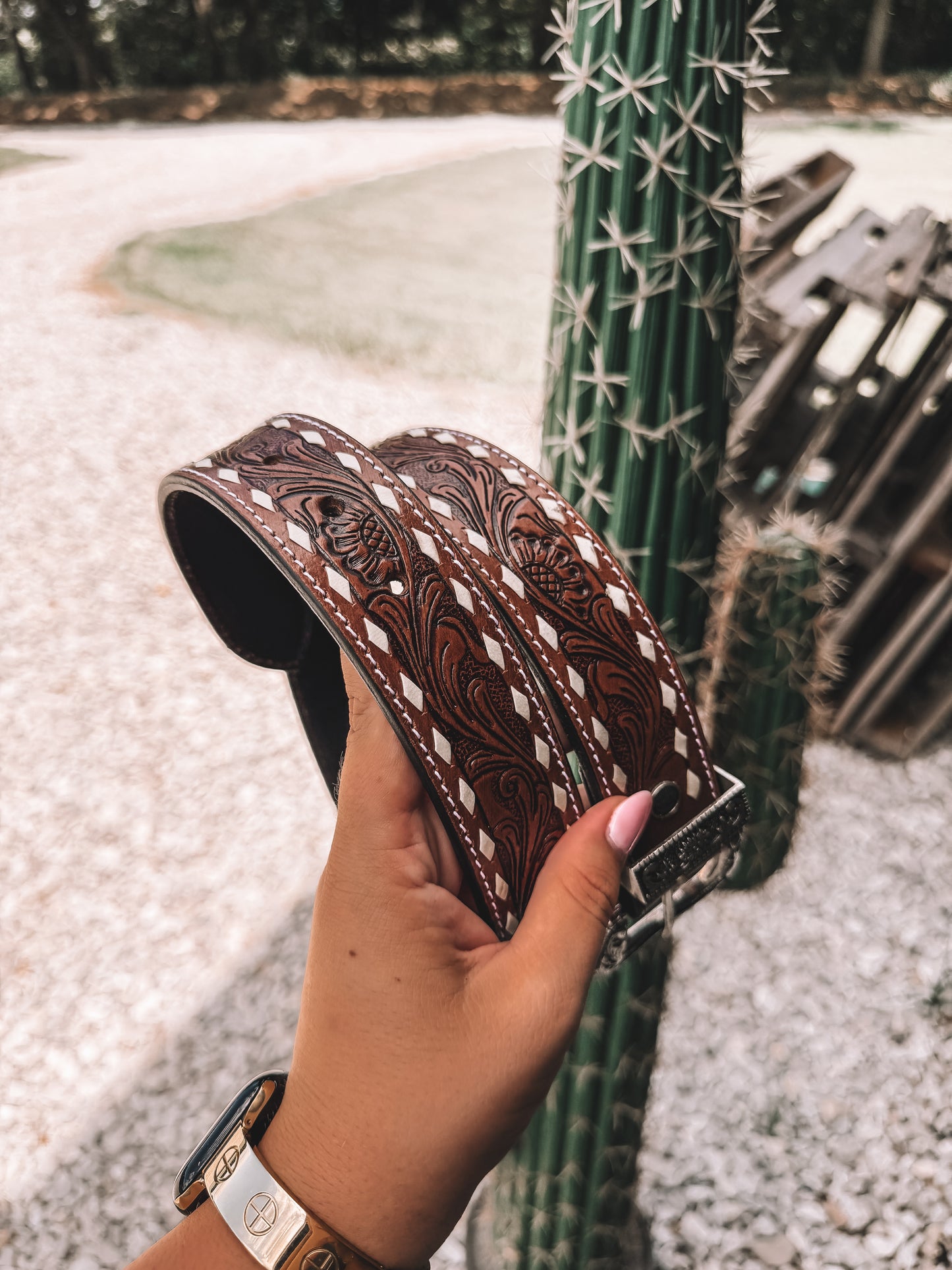 Talavera Tooled Leather Belt