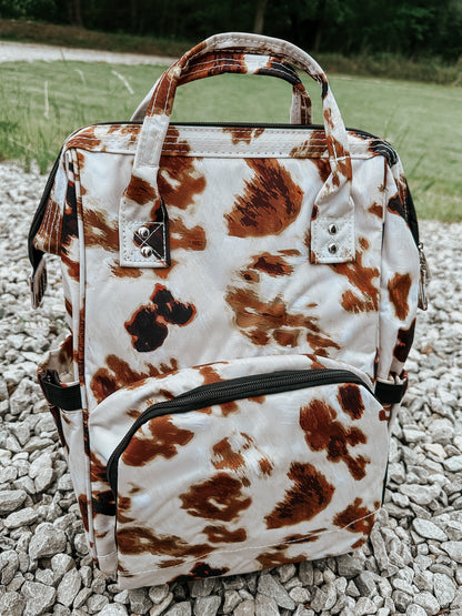 Brown Cow Print Diaper Bag