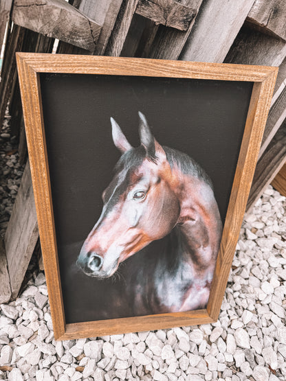Horse Portrait Wooden Decor