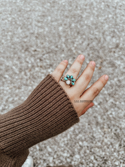 Genuine Turquoise Cut Out Ring