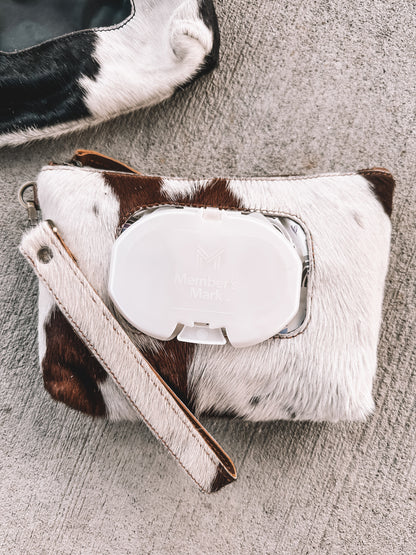 Cowhide Wristlet Wipe Pouch