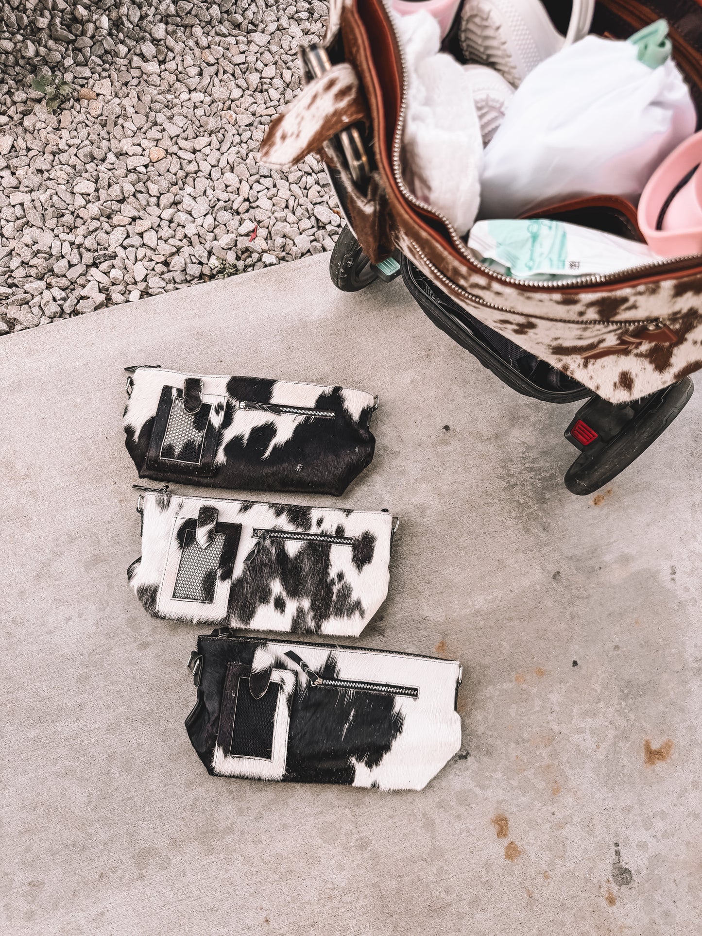 Cowhide Stroller Bag