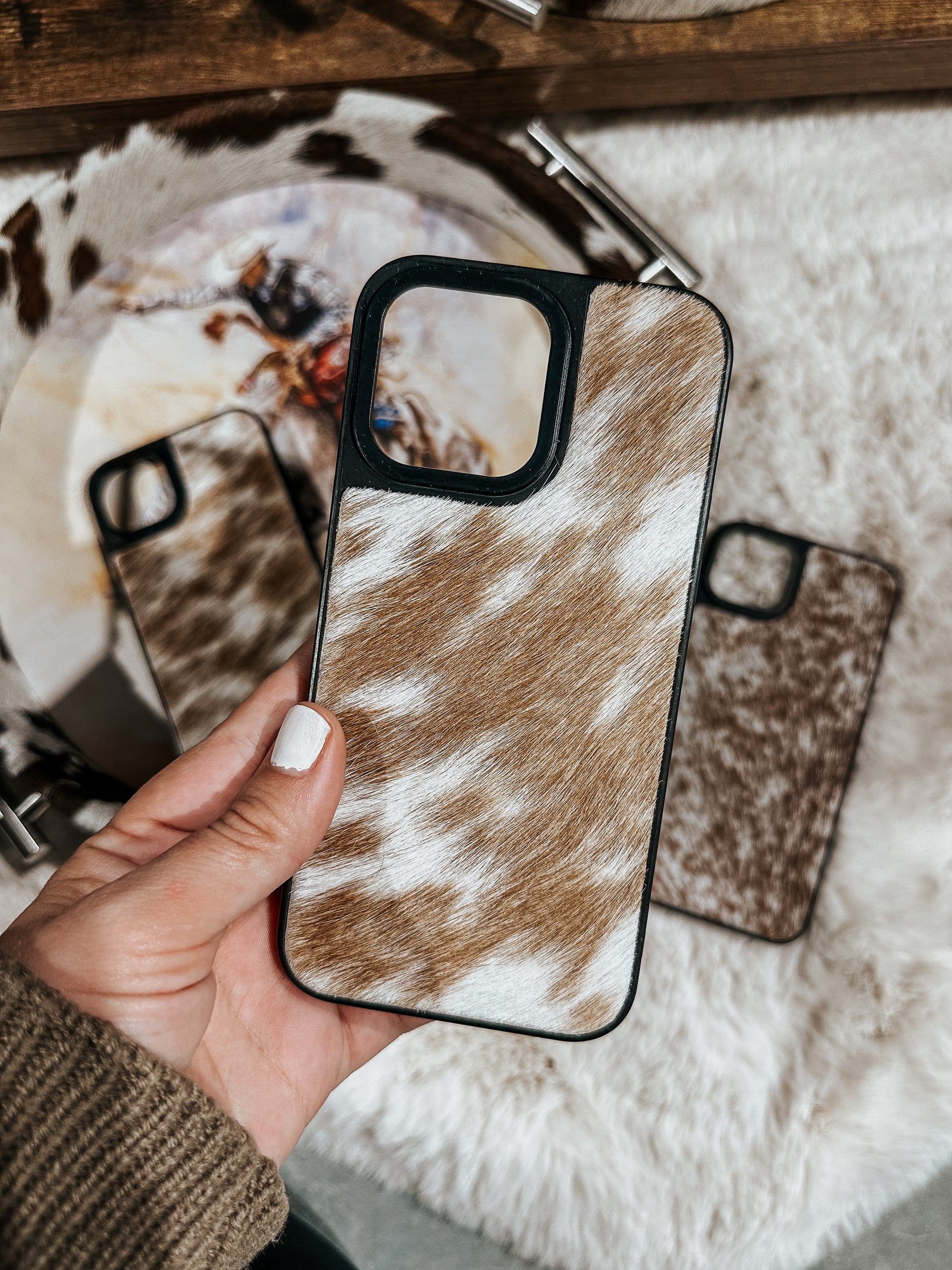 Brown Cowhide iPhone Case Brown Cowhide iPhone Case