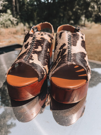 Dana Cowhide Heels
