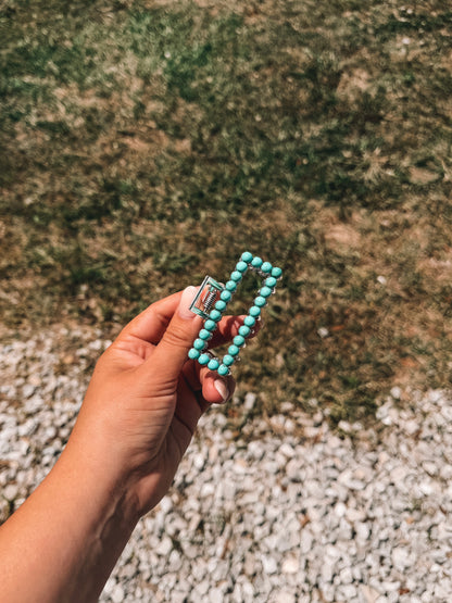 Turquoise Beaded Claw Clip