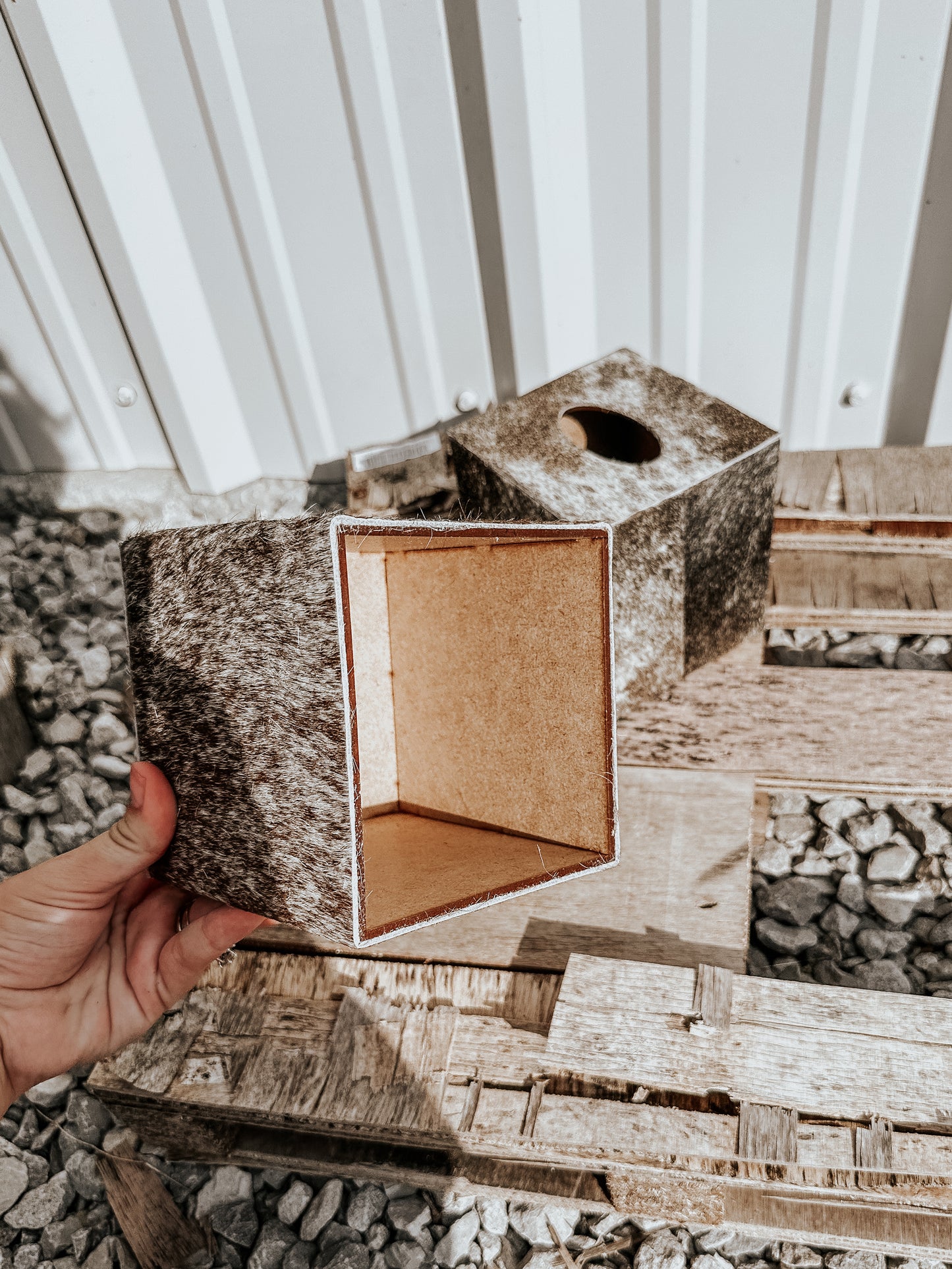 Cowhide Tissue Box Cover
