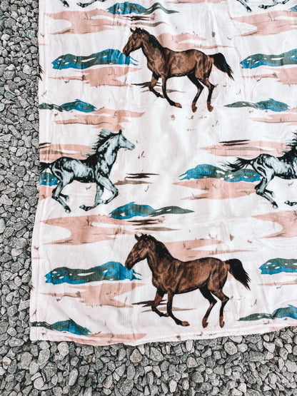 Running Horses Throw Blanket ~ Twin