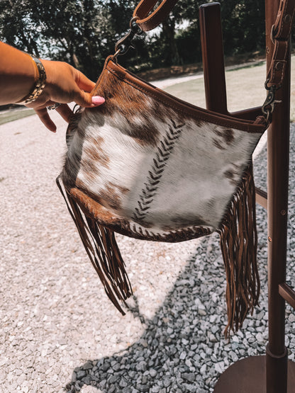 Edgy Cowhide Crossbody