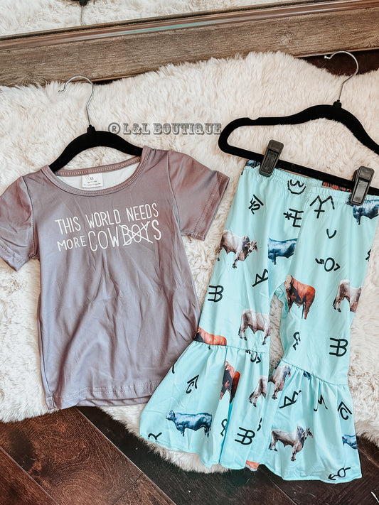 This World Needs More Cows Shirt & Bell Bottoms Set