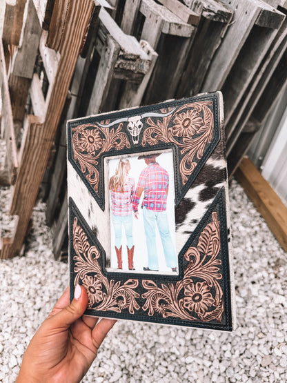 Sandalwood Leather & Cowhide Picture Frame