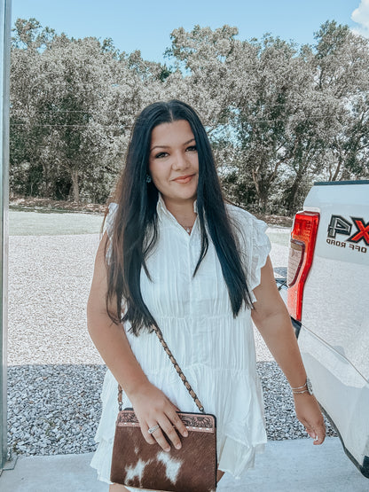 Pleated White Dress Top