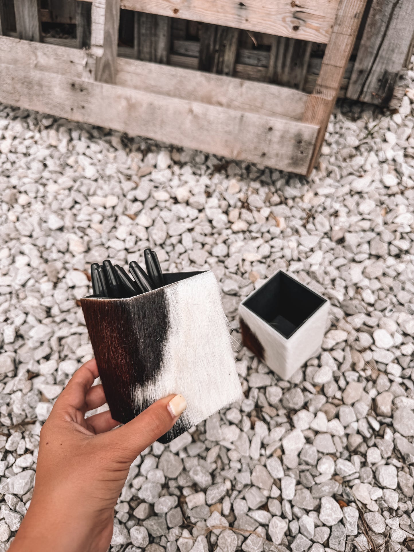 Cowhide Pencil Holder
