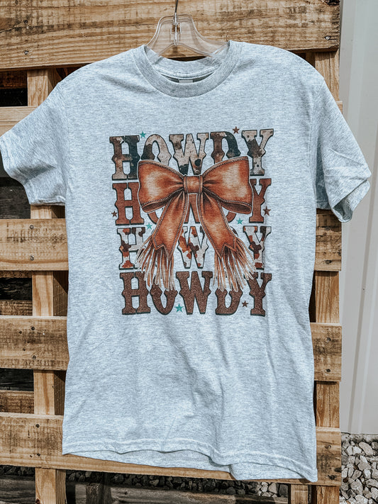 Howdy Cow Print Bow Value Tee