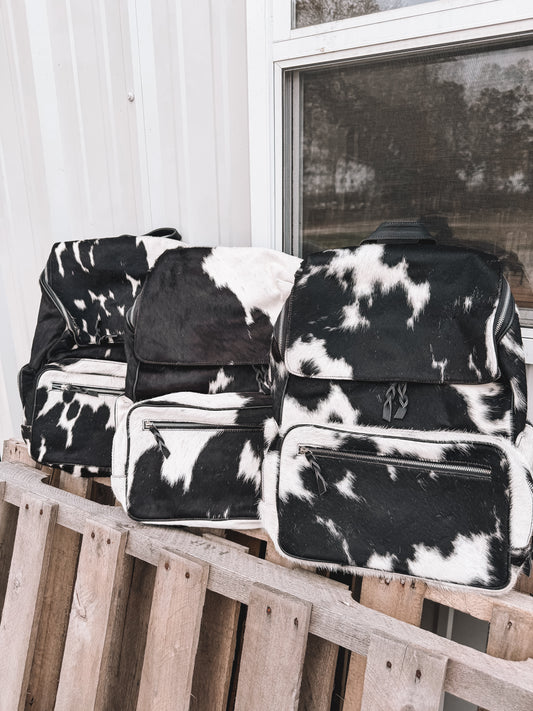 Load It Up Cowhide Backpack in Black