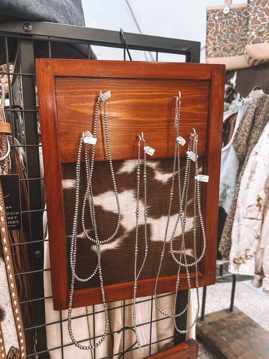 Wooden Cowhide Jewelry Hanger