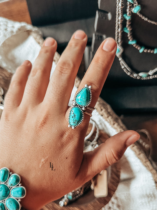 Duo Stone Ring in Turquoise