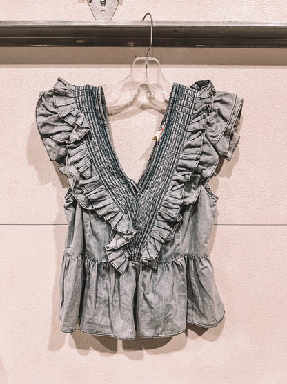 Denim Daze Ruffle Top