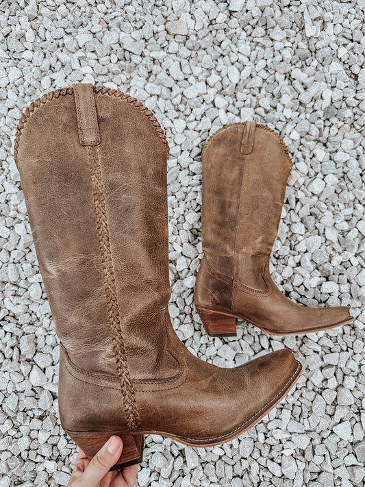Leather Stitched Boots size 10