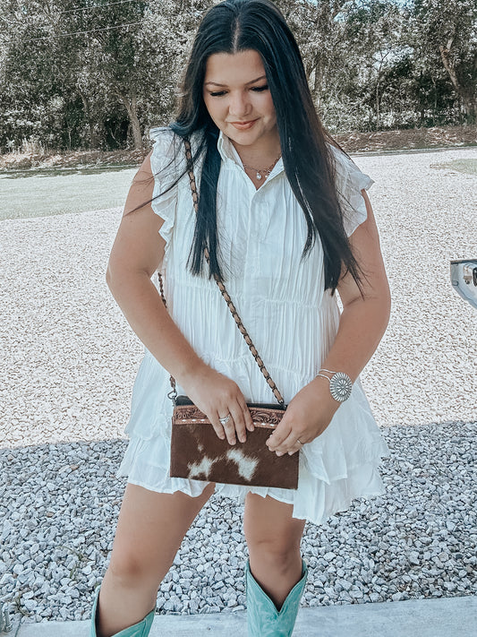 Pleated White Dress Top