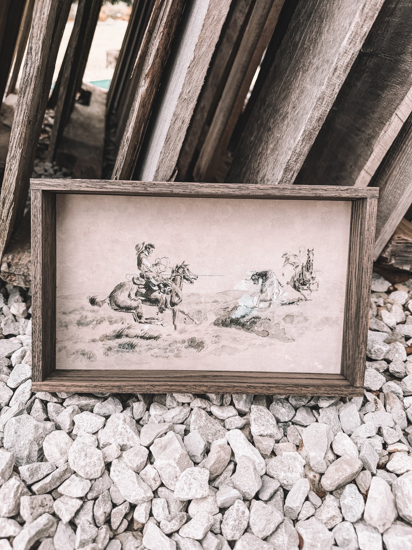 Cowboys Black & Beige Wooden Decor