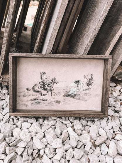 Cowboys Black & Beige Wooden Decor