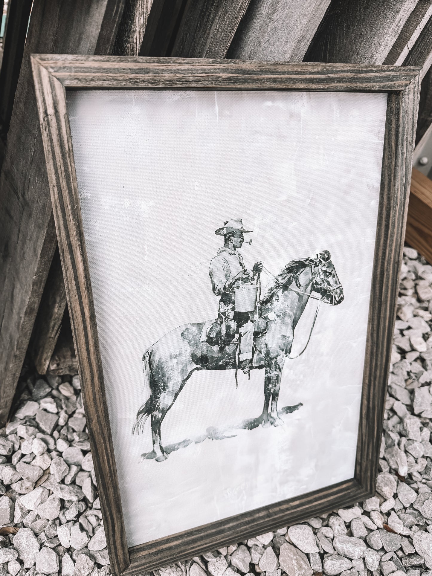 Cowboy Smoke Break Wooden Decor
