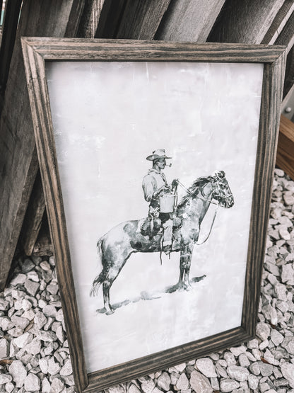 Cowboy Smoke Break Wooden Decor