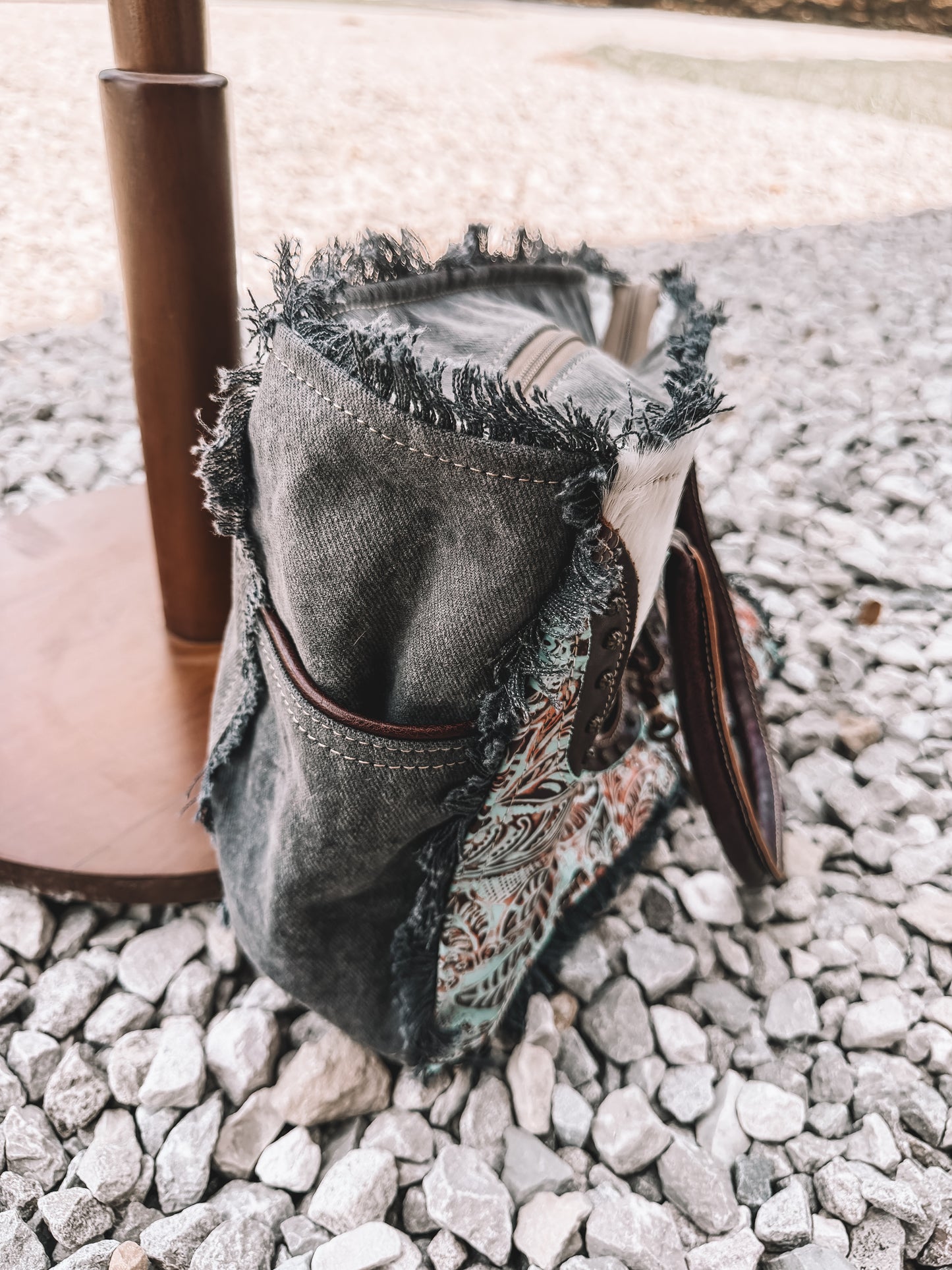 Articulate Canvas & Cowhide Tote Bag