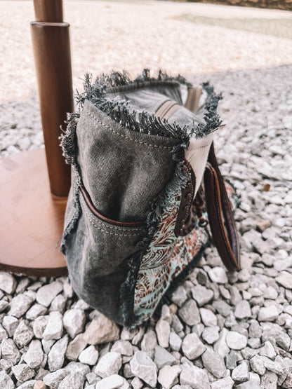 Articulate Canvas & Cowhide Tote Bag