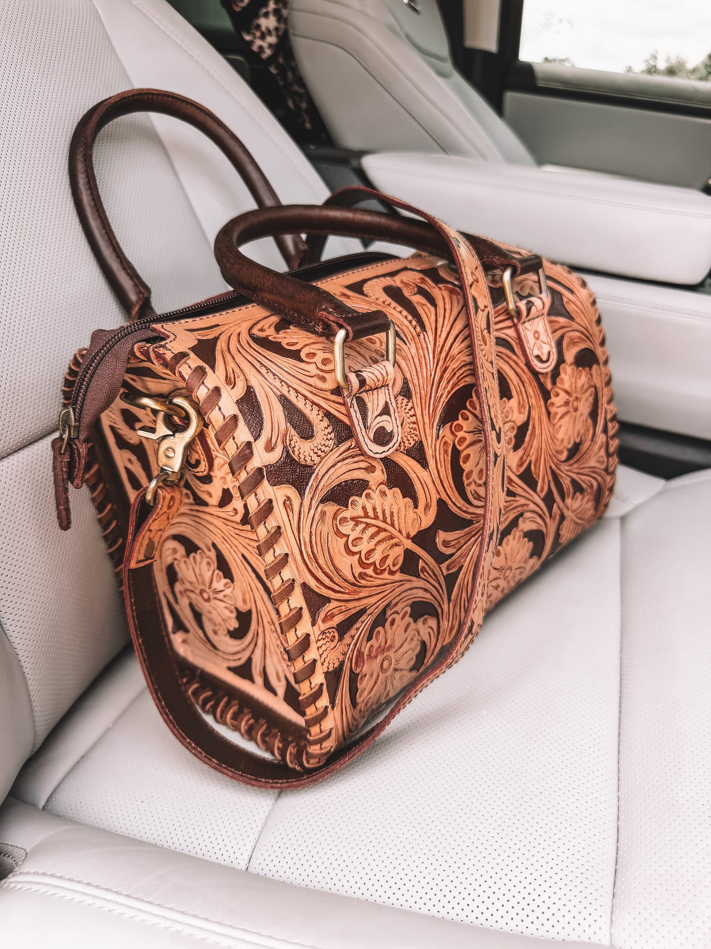 Tooled Leather Speedy Purse