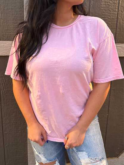 Pink Mineral Scoop Neck Tshirt