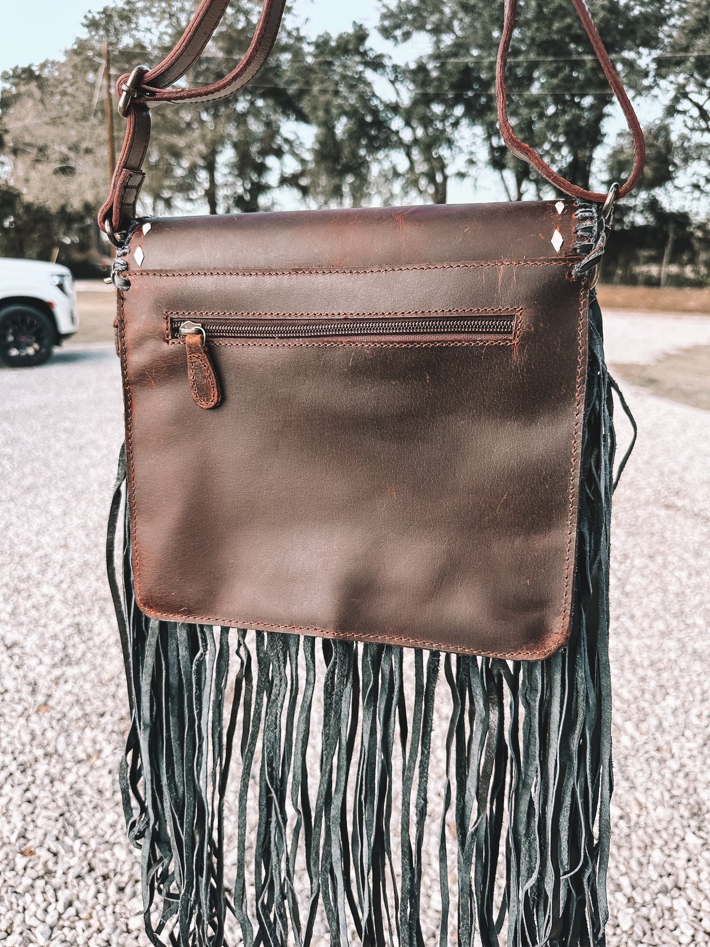 Leather Boot Stitched Crossbody