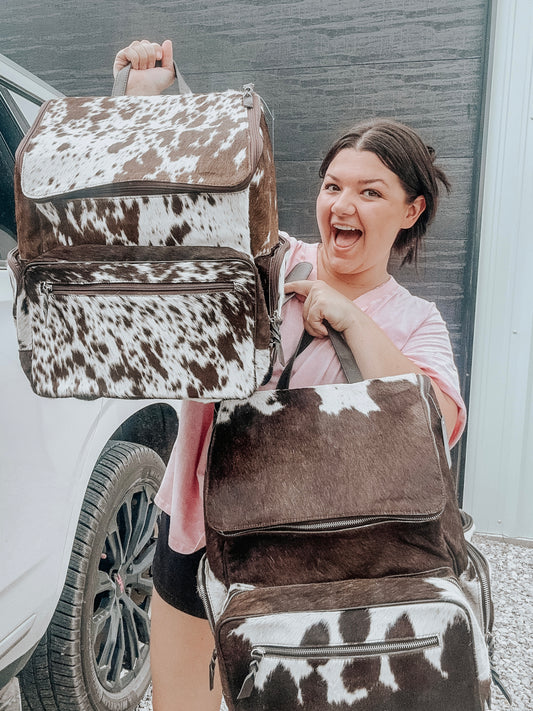 Load it Up Cowhide Backpack in Chocolate