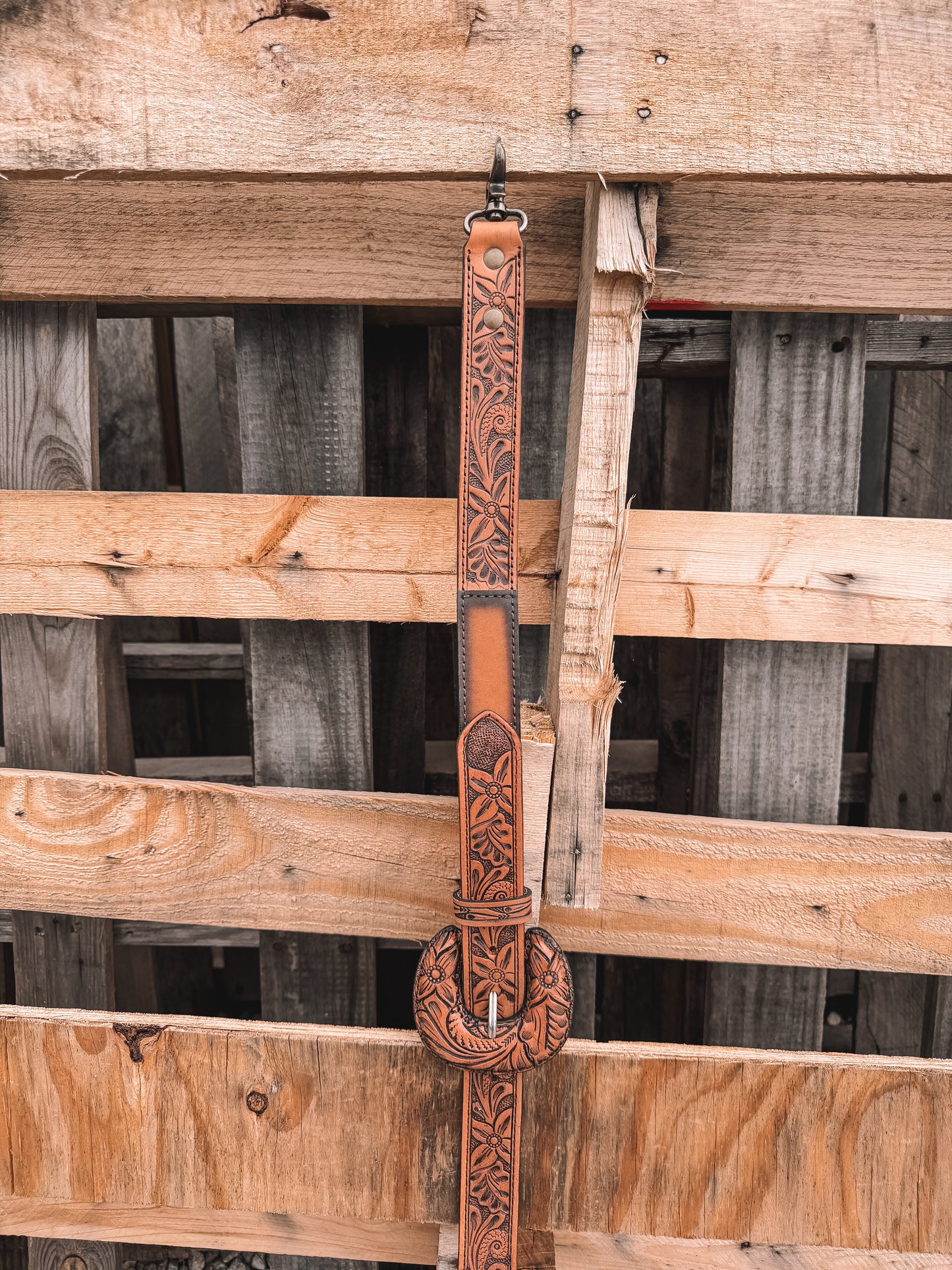 Bare Tooled Leather Crossbody Strap